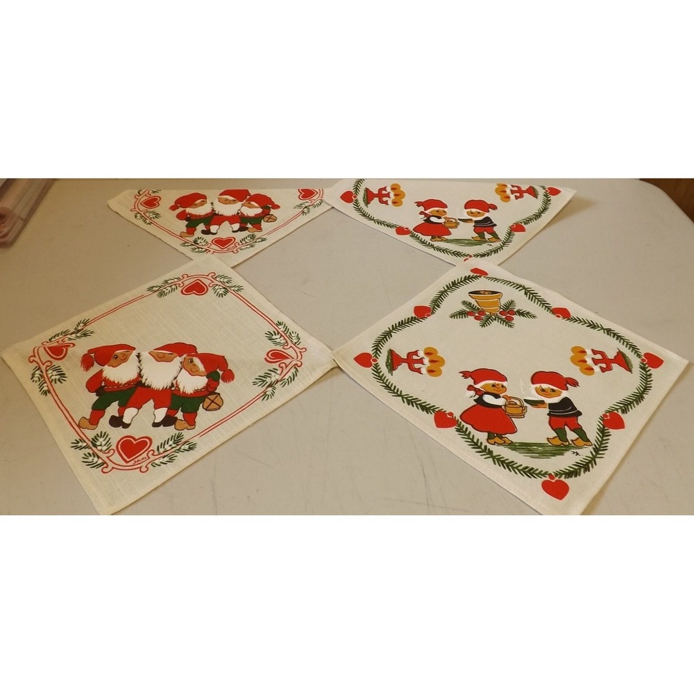 Set of Four Stildukar Linen, Cotton and Rayon Napkins -